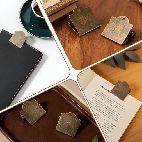 2Pcs Metal Book Clip Vintage Planner Journal Clip Bronze Page Travelers Notebook Clips for Journaling Planner Sketchbook Office School Document File Organizer Cookbook Sketchbook Mark in Saudi Arabia