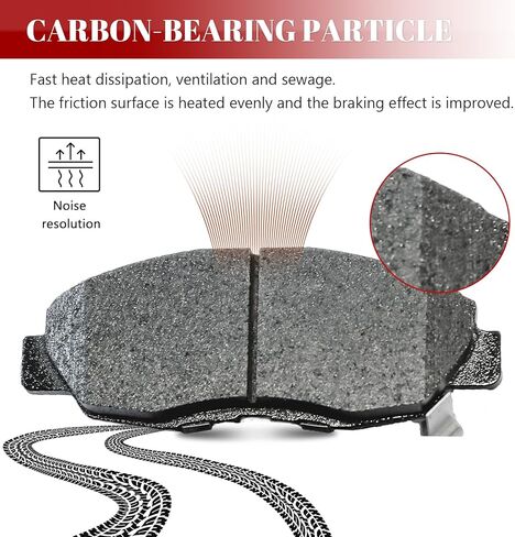 Front and Rear Ceramic Disc Brake Pads Set Replacement for Honda Civic 2002 2003 2004 2005 2006 2007 2008 2009 2010 2011 Accord 1998-2002, for Acura El 2001-2005 in Kuwait
