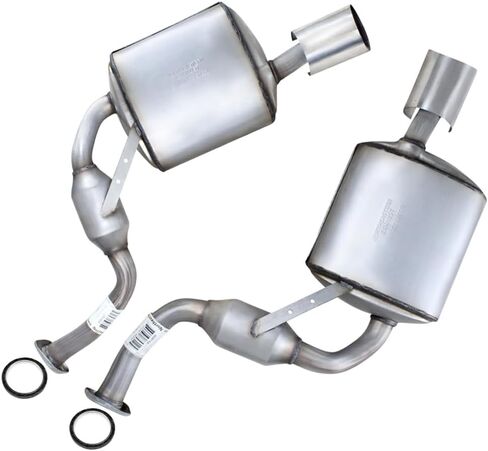 Exhaust Pair of Mufflers Compatible for 2009-2014 2016-2019 Nissan Maxima 3.5L | Stainless Steel | Northeastern Exhaust | Free Gaskets Included | Automotive Replacement Part in Kuwait