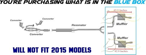 Exhaust Pair of Mufflers Compatible for 2009-2014 2016-2019 Nissan Maxima 3.5L | Stainless Steel | Northeastern Exhaust | Free Gaskets Included | Automotive Replacement Part in Kuwait