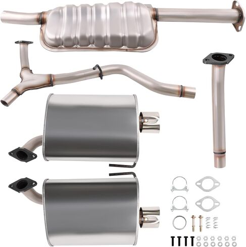Exhaust Resonator Muffler Pipe System Replacement kit Compatible with 2009-2013 Forester 2.5L H4, OE:432565 432590 432591, 44200-sc000 | EPA in Saudi Arabia