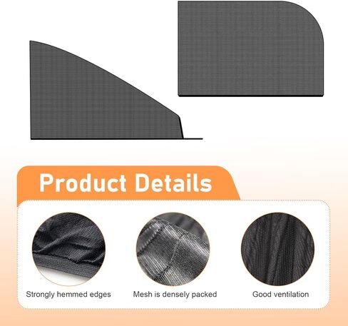 4 PCS Car Side Window Shade, Sun Protection & Heat Blocking Shield for Baby, One-way View & Prevention Fallen Leave Curtain, Ventilated Cover for Front and Rear Windows (Black) in Kuwait