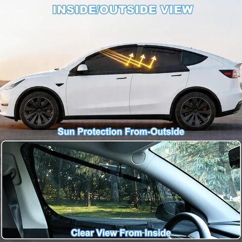 ZATOOTO Tesla Model Y ظل نافذة السيارة للنافذة الجانبية 2020-2024 4 حزمة شاشة نافذة السيارة للتخييم ظلة مغناطيسية ملائمة للنموذج Y قابلة للإزالة مقاومة للشوائب وشبكة قابلة للتنفس للأشعة فوق البنفسجية لرحلة عائلية in Kuwait