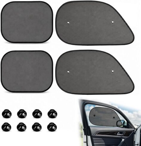 Pack 4 Window Shade for in Car,Car Window Shades,Car Shades for Side Windows,Sun Shade for Car Window,Car Window Shade for Can Block 99.98% of Ultraviolet Rays and are Suitable for Most in Saudi Arabia