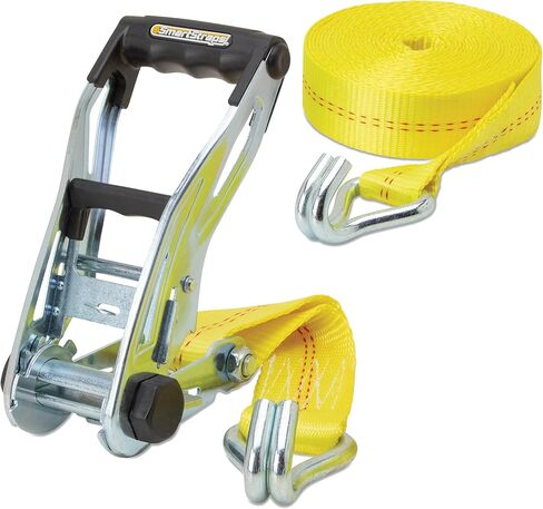 SMARTSTRAPS 27-Foot Premium Ratchet Strap (1 Pack), 10,000 lb Break Strength, 3,333 lb WLL – Heavy-Duty Commercial Tie-Down for Equipment, Tractors & Vehicle Transport, Yellow in Saudi Arabia