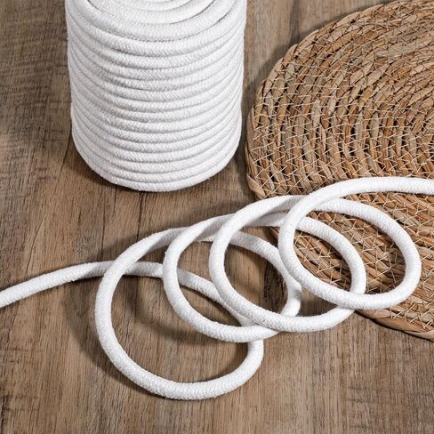 166 Ft 3/8 Inch Braided Cotton Rope, Natural Soft White Cotton Rope Utility for Clothesline, Swing, DIY, Baskets, Camping, Crafting, Flag Pole in Saudi Arabia