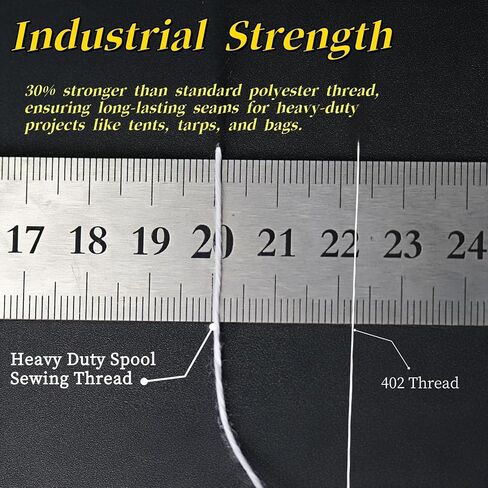 Heavy Duty Bag Sewing Machine Thread｜6-Ply Industrial Polyester Thread, 610M per Spool｜For Rice Bags, Canvas, Carpets & Leather Composite Bags (Sewing Machine Not Included) in Saudi Arabia