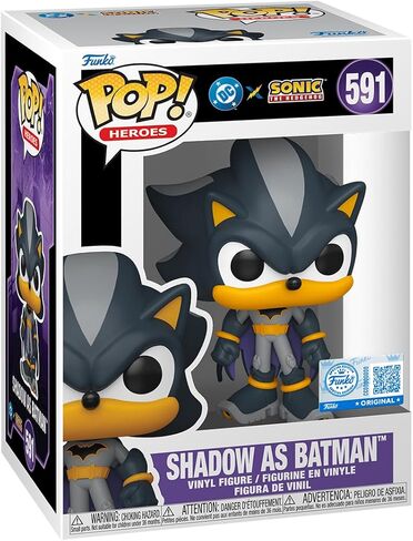 Funko Pop! Heroes: JLA & Sonic - Shadow as Batman - Sonic + DC Comics - Collectable Vinyl Figure - Gift Idea - Official Merchandise - Toys for Kids & Adults - DC Comics Fans in Kuwait