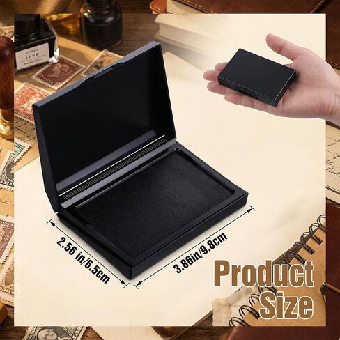 Black Stamp Pad Premium Quality Fingerprint Ink Pad Durable Lightweight All-Purpose Felt Pads for Crafting Office Works with Clear Rubber Stamps in Saudi Arabia