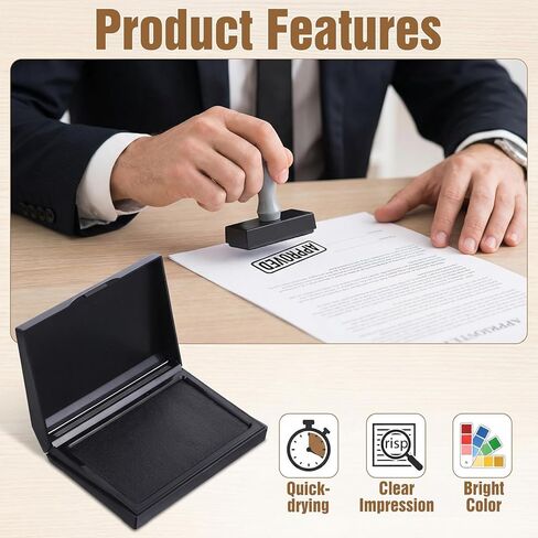 Black Stamp Pad Premium Quality Fingerprint Ink Pad Durable Lightweight All-Purpose Felt Pads for Crafting Office Works with Clear Rubber Stamps in Saudi Arabia