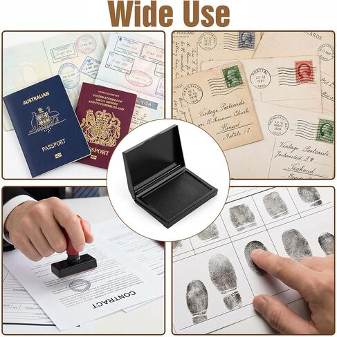 Black Stamp Pad Premium Quality Fingerprint Ink Pad Durable Lightweight All-Purpose Felt Pads for Crafting Office Works with Clear Rubber Stamps in Saudi Arabia