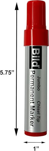 Bild Jumbo Permanent Markers, Chisel Tip, Red, Waterproof Quick-Drying Ink, Extra Large Thick Wide Tip for Cardboard, Posters, Shipping Boxes (Red) in Saudi Arabia
