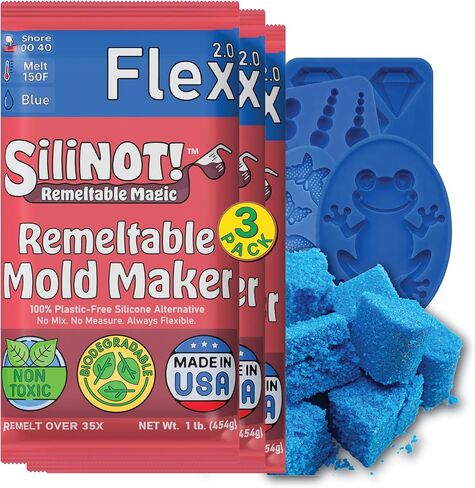 Remeltable Silicone Free Mold Maker Kit 48 oz. | No Mix, Eco-Friendly, Non-Toxic, Food-Contact Safe for Plaster, Resin molds, epoxy, Chocolate, Wax, soap molds in Saudi Arabia