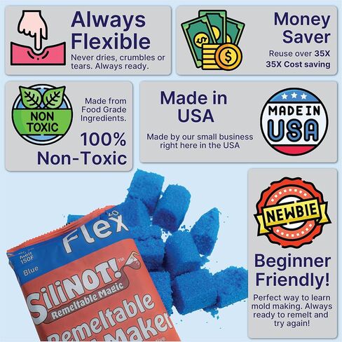 Remeltable Silicone Free Mold Maker Kit 48 oz. | No Mix, Eco-Friendly, Non-Toxic, Food-Contact Safe for Plaster, Resin molds, epoxy, Chocolate, Wax, soap molds in Saudi Arabia