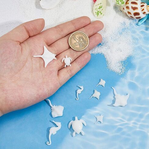 10 أنماط من SUPERFINDINGS، حشوات صغيرة من الراتنج، قوالب سلحفاة البحر وحصان البحر، تماثيل حيوانات المحيط المصغرة، ديكورات المناظر الطبيعية الصغيرة لقوالب الإيبوكسي in Kuwait