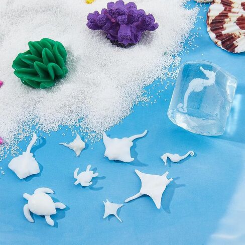 10 أنماط من SUPERFINDINGS، حشوات صغيرة من الراتنج، قوالب سلحفاة البحر وحصان البحر، تماثيل حيوانات المحيط المصغرة، ديكورات المناظر الطبيعية الصغيرة لقوالب الإيبوكسي in Kuwait
