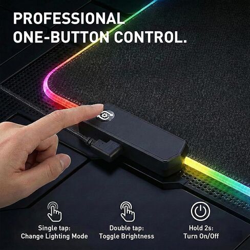 لوحة ماوس ألعاب RGB، لوحة ماوس كبيرة مقاس 31.5 × 11.8 بوصة للمكتب، 13 وضع إضاءة، قاعدة مطاطية غير قابلة للانزلاق، مقاومة للماء، لاستخدام ألعاب الكمبيوتر المحمول والمكتب in Kuwait