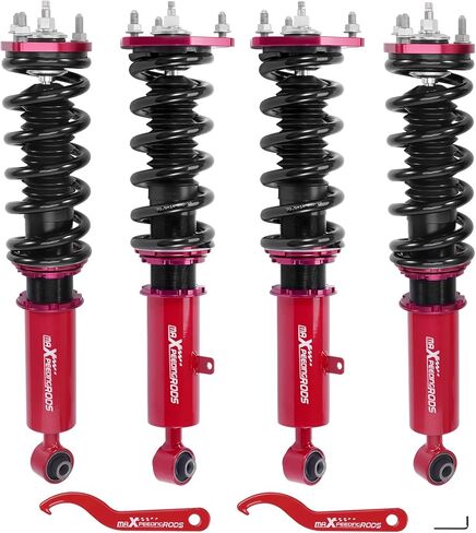 maXpeedingrods Coilovers for Lexus GS300 1998-2005, for Lexus GS400 1998-2000, for Lexus GS430 2001-2005, 24 Levels Damper Adjustable Coilovers Suspension Kit, Height Adjustable Lowering Kit, Red in Kuwait