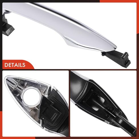 مقبض باب خارجي للسائق الأمامي الأيسر من A-Premium متوافق مع Hyundai Elantra 2011-2015 سيدان، Elantra Coupe 2013-2014، كروم، استبدال # 82651-3X010 in Kuwait