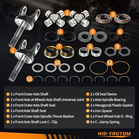 32PCS Front Axle Shaft Seal and Bearing Kit Compatible with Ford F-250 / F-350 Super Duty 1999-2002, Replacement for SPL55-3X 550759 50491 50381 in Saudi Arabia