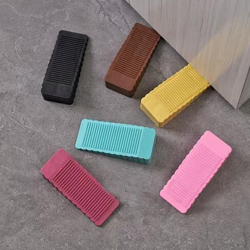 5Pcs Silicone Door Stopper Wedges, Door Stoppers for Bottom of Door, Non-Scratching for Floor, Suitable for Home and Office Use in Kuwait