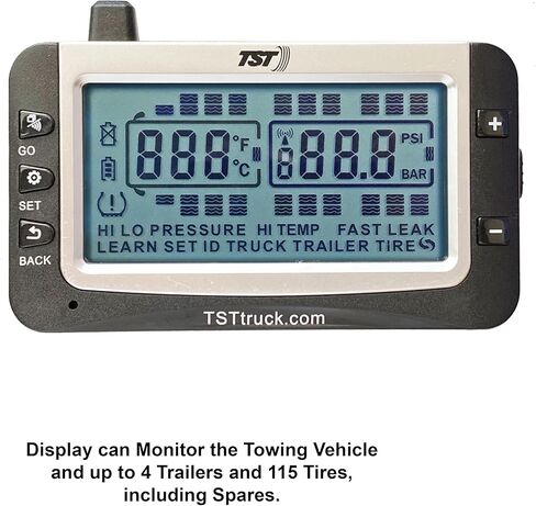TST 507 Series TPMS - RV Tire Pressure Monitoring System with 4 Flow Thru Sensors & Monochrome Display Monitor for Travel Trailers, Campers and Motorhomes (Metal Valve Stems Required for Flow Thru) in Saudi Arabia