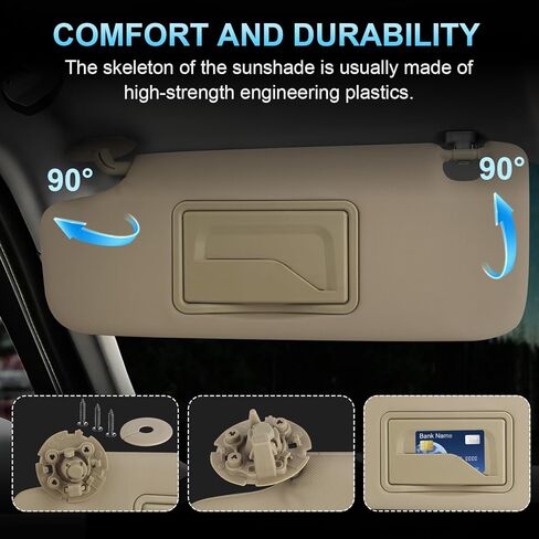 ItranMc Sun Visor Driver&Passenger Side for 2011-2019 Chevy Cruze, Beige, Left&Right Side Car Visor with Mirror,Without Light,Replacement#84126657 84126666 in Saudi Arabia