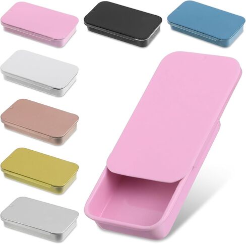 SULIKJHUI 7 Pcs Mint Tins Empty, Mini Metal Tin Box Containers, Rectangular Slide Top Metal Containers for Candy, Jewelry, Crafts in Kuwait