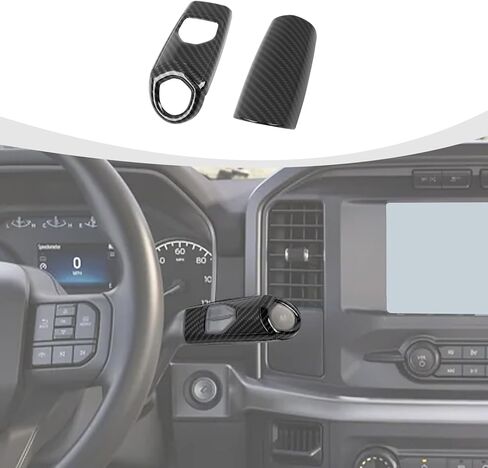 RAZPOY Carbon Fiber Gear Shift Knob Cover Trim Compatible with Ford F150 F250 F350 F450 Accessories 2021 2022 2023 2024 2025 2026 (Fit for Column Shifter Models) in Kuwait