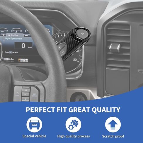 RAZPOY Carbon Fiber Gear Shift Knob Cover Trim Compatible with Ford F150 F250 F350 F450 Accessories 2021 2022 2023 2024 2025 2026 (Fit for Column Shifter Models) in Kuwait
