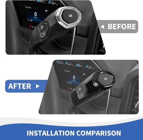 RAZPOY Carbon Fiber Gear Shift Knob Cover Trim Compatible with Ford F150 F250 F350 F450 Accessories 2021 2022 2023 2024 2025 2026 (Fit for Column Shifter Models) in Kuwait
