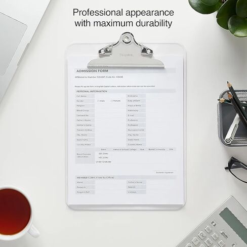 Staples Plastic Clipboard, Letter Size, Clear – Lightweight Transparent Clipboard in Kuwait