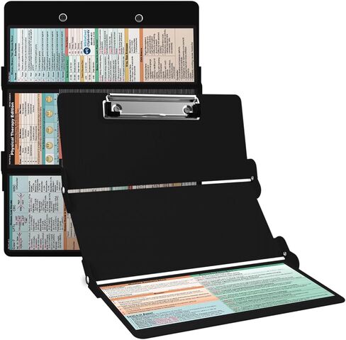 Whitecoat Clipboard® Trifold - إصدار العلاج الطبيعي (أسود، ثلاثي الطي) in Kuwait