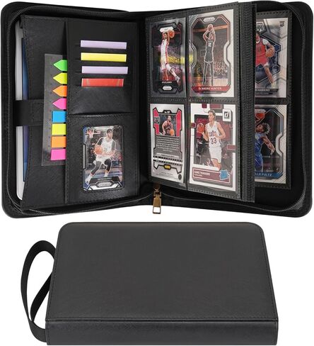 ألبوم Wonderpool Card Binder A5 بسحاب 4 جيوب لـ 240 بطاقة - مجلد تخزين مجموعة حامل بطاقات من الجلد PU، تحميل جانبي لصور Pokemon، MTG، TCG، Yugioh، البطاقات الرياضية (بني) in Kuwait