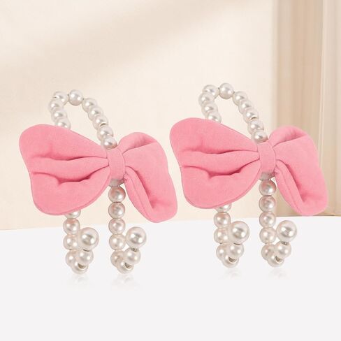 2PCS Car Seat Headrest Hooks, Cute Bow Car Hooks for Purses and Bags (Pink) in Kuwait
