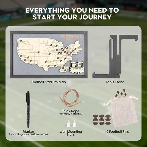 Luoyadee Football Stadium Map Tracker, American Football Stadium Map Checklist for Footble Fans, Fathers Day Christmas Valentines Gifts for Boyfriend Husband Son Daughter in Saudi Arabia