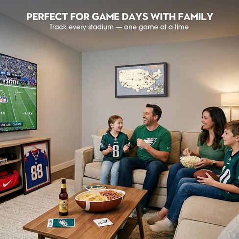 Luoyadee Football Stadium Map Tracker, American Football Stadium Map Checklist for Footble Fans, Fathers Day Christmas Valentines Gifts for Boyfriend Husband Son Daughter in Saudi Arabia