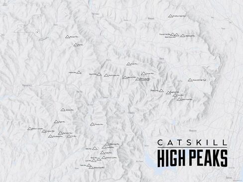 Catskill High Peaks Checklist 18x24 Poster (Sage) in Saudi Arabia