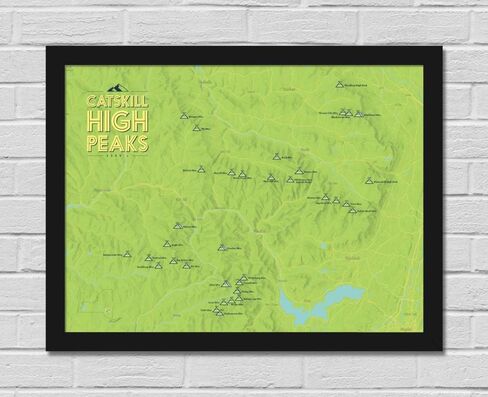 Catskill High Peaks Checklist 18x24 Poster (Sage) in Saudi Arabia