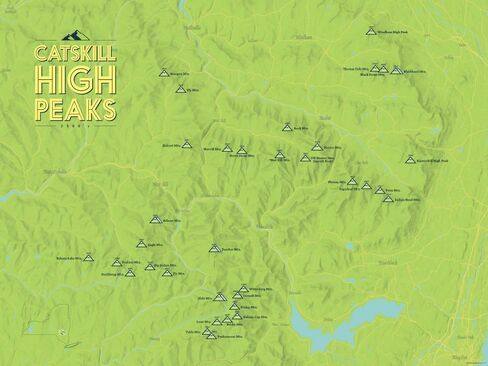 Catskill High Peaks Checklist 18x24 Poster (Sage) in Saudi Arabia