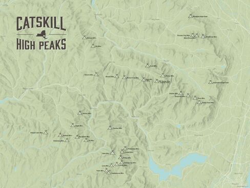Catskill High Peaks Checklist 18x24 Poster (Sage) in Saudi Arabia