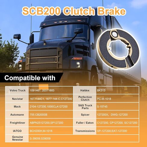 SCB200 2" 2-Piece Hinged Clutch Brake Thickness 0.38" Fit for Fuller 85541 Volvo G2015830 Heavy-Duty Truck Clutch Brake Inside Diameter 2" Steel Construction,Replace 85541/BCH200H/G2015830 in Saudi Arabia