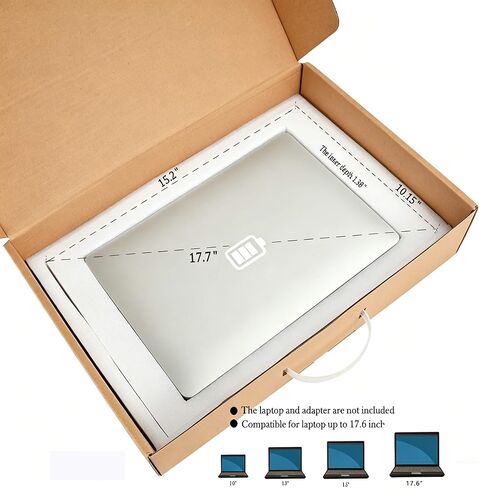 Laptop Shipping Box Secure Mailer Box Laptop Boxes with Foam Protection and Carrying Handle, Fits Laptop Screen Sizes Up to 17.6 Inch in Saudi Arabia