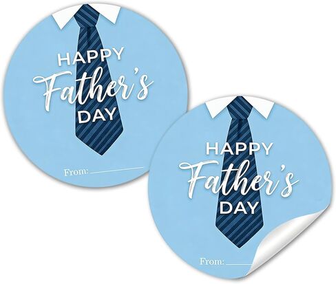 50 Pcs 2Inch Fathers Day Gift Stickers - Father's Day Popcorn Round Self-Adhesive Labels, Happy Fathers Decorations Envelope Seals Gift Tags Labels for DIY Card, Craft, Cookie Bags Party Favors Decor in Kuwait