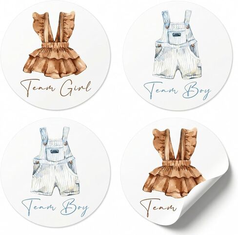 100pcs Clothes Gender Reveal Stickers, 2" Clothes Gender Reveal Decorations, Clothes Baby Shower Gender Reveal Party Supplies in Saudi Arabia