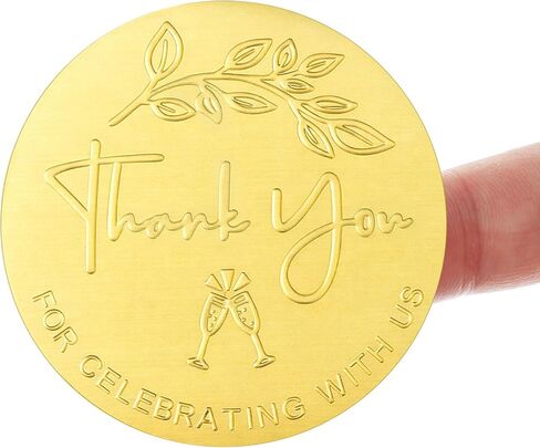 120 PCS Thank You for Celebrating with Us Sticker, Gold Foil Embossed Wedding Stickers Round Favor Tags 1.97 Inch Seal Labels for Gift Packaging Party Decor in Saudi Arabia