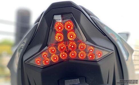 عدسة دخان لأضواء خلفية LED متتابعة متكاملة لـ 2019-2023 Kawasaki Ninja ZX-6R 636 (لا تعمل على أكثر من 24 طرازًا) in Kuwait