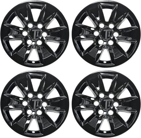 مجموعة إطارات Trim Illusion Chrome حذف لامعة سوداء حاصلة على براءة اختراع مقاس 17 بوصة لسيارة شيفروليه سيلفرادو 19-26 و19-26 جي إم سي سييرا 1500 | تثبيت سهل التركيب | براءة اختراع أمريكية in Kuwait