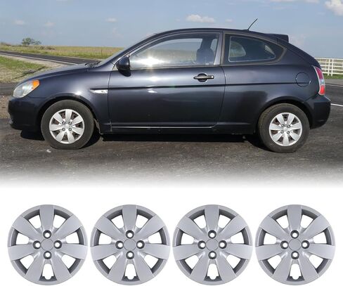 أغطية عجلات فولاذية مقاس 14 بوصة CPW لسيارة Hyundai Accent سيدان هاتشباك 2008-2011، مجموعة تركيب مثبتة بمسامير من مادة البولي بروبيلين مكونة من 4 قطع طلاء in Kuwait