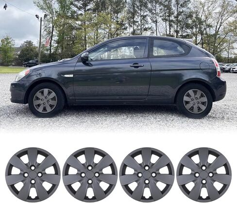 أغطية عجلات فولاذية مقاس 14 بوصة CPW لسيارة Hyundai Accent سيدان هاتشباك 2008-2011، مجموعة تركيب مثبتة بمسامير من مادة البولي بروبيلين مكونة من 4 قطع طلاء in Kuwait